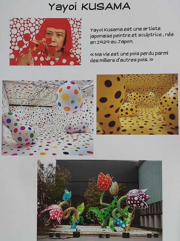 A La Mani re De L artiste De Yayoi Kusama Ecole Sainte Marie Aubigny 